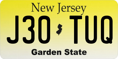 NJ license plate J30TUQ