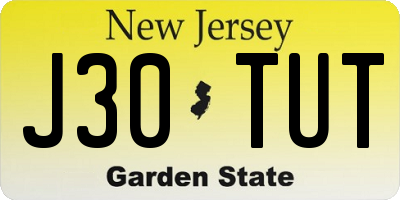 NJ license plate J30TUT