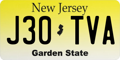 NJ license plate J30TVA