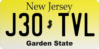 NJ license plate J30TVL