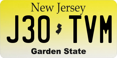 NJ license plate J30TVM