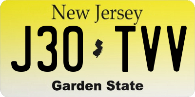 NJ license plate J30TVV