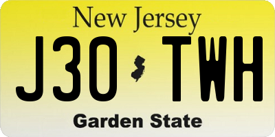 NJ license plate J30TWH