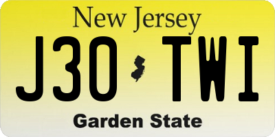 NJ license plate J30TWI