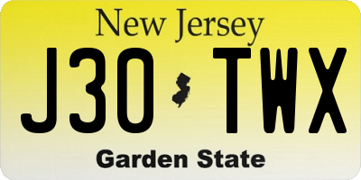 NJ license plate J30TWX