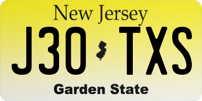 NJ license plate J30TXS