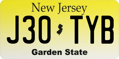 NJ license plate J30TYB