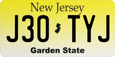 NJ license plate J30TYJ