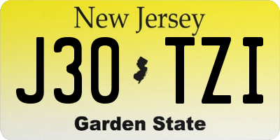 NJ license plate J30TZI