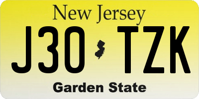 NJ license plate J30TZK