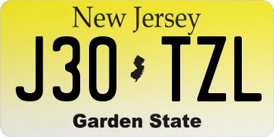 NJ license plate J30TZL