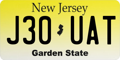 NJ license plate J30UAT