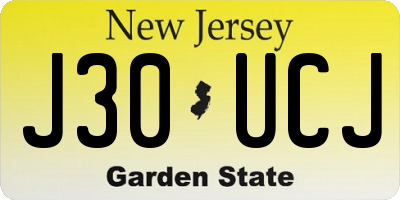 NJ license plate J30UCJ