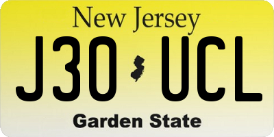 NJ license plate J30UCL