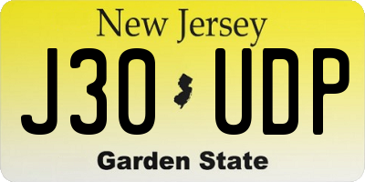 NJ license plate J30UDP