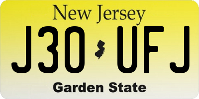 NJ license plate J30UFJ