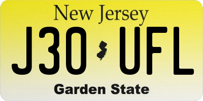 NJ license plate J30UFL