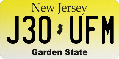 NJ license plate J30UFM