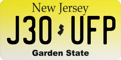 NJ license plate J30UFP