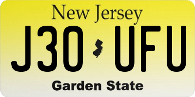 NJ license plate J30UFU