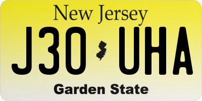 NJ license plate J30UHA