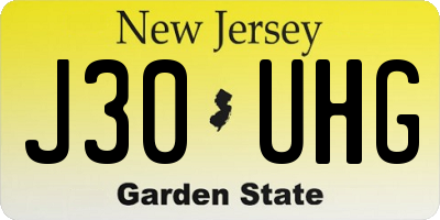 NJ license plate J30UHG