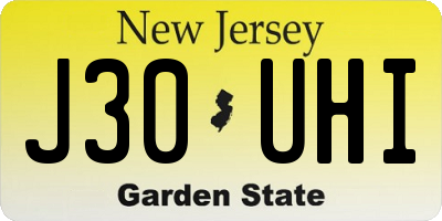 NJ license plate J30UHI