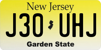 NJ license plate J30UHJ