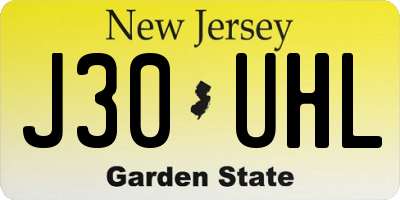 NJ license plate J30UHL
