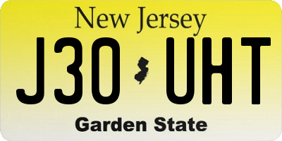 NJ license plate J30UHT