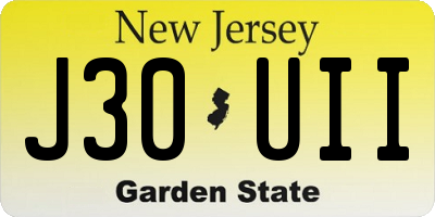 NJ license plate J30UII