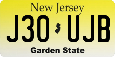 NJ license plate J30UJB