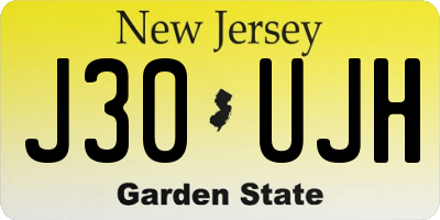 NJ license plate J30UJH