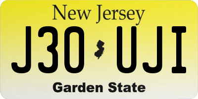 NJ license plate J30UJI