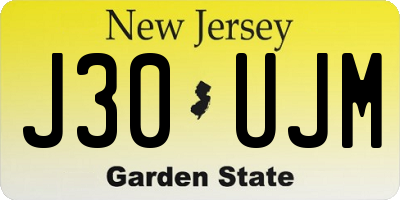 NJ license plate J30UJM
