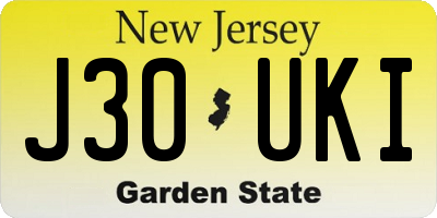 NJ license plate J30UKI