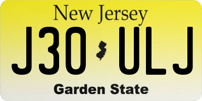 NJ license plate J30ULJ