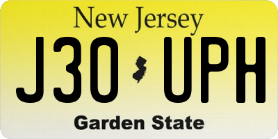 NJ license plate J30UPH