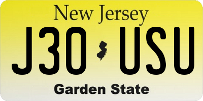 NJ license plate J30USU