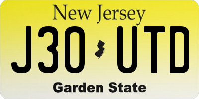 NJ license plate J30UTD