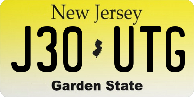 NJ license plate J30UTG