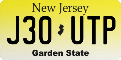 NJ license plate J30UTP