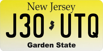 NJ license plate J30UTQ