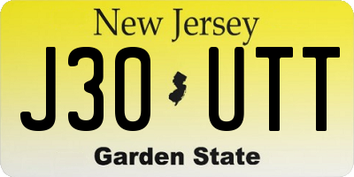 NJ license plate J30UTT