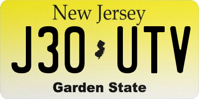 NJ license plate J30UTV