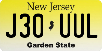 NJ license plate J30UUL