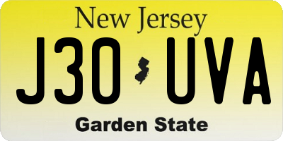 NJ license plate J30UVA