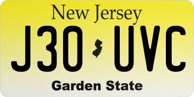 NJ license plate J30UVC