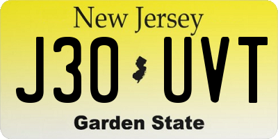 NJ license plate J30UVT