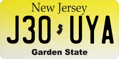 NJ license plate J30UYA